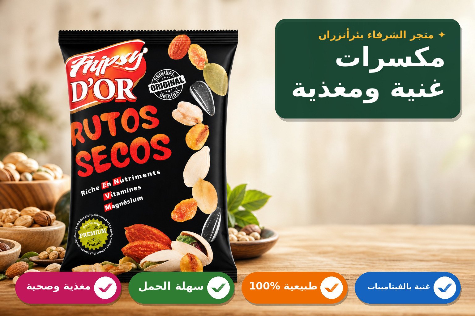 مكسرات مشكلة غنية بالفيتامينات والمغنيسيوم
