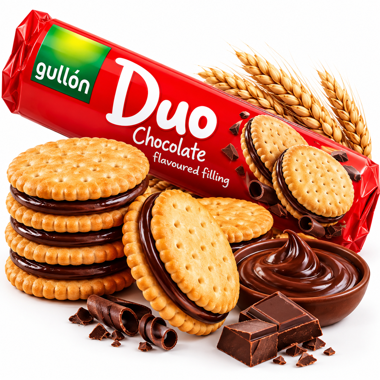 بسكويت Gullón Duo بالشوكولاتة – محشو بكريمة الشوكولاتة 250g