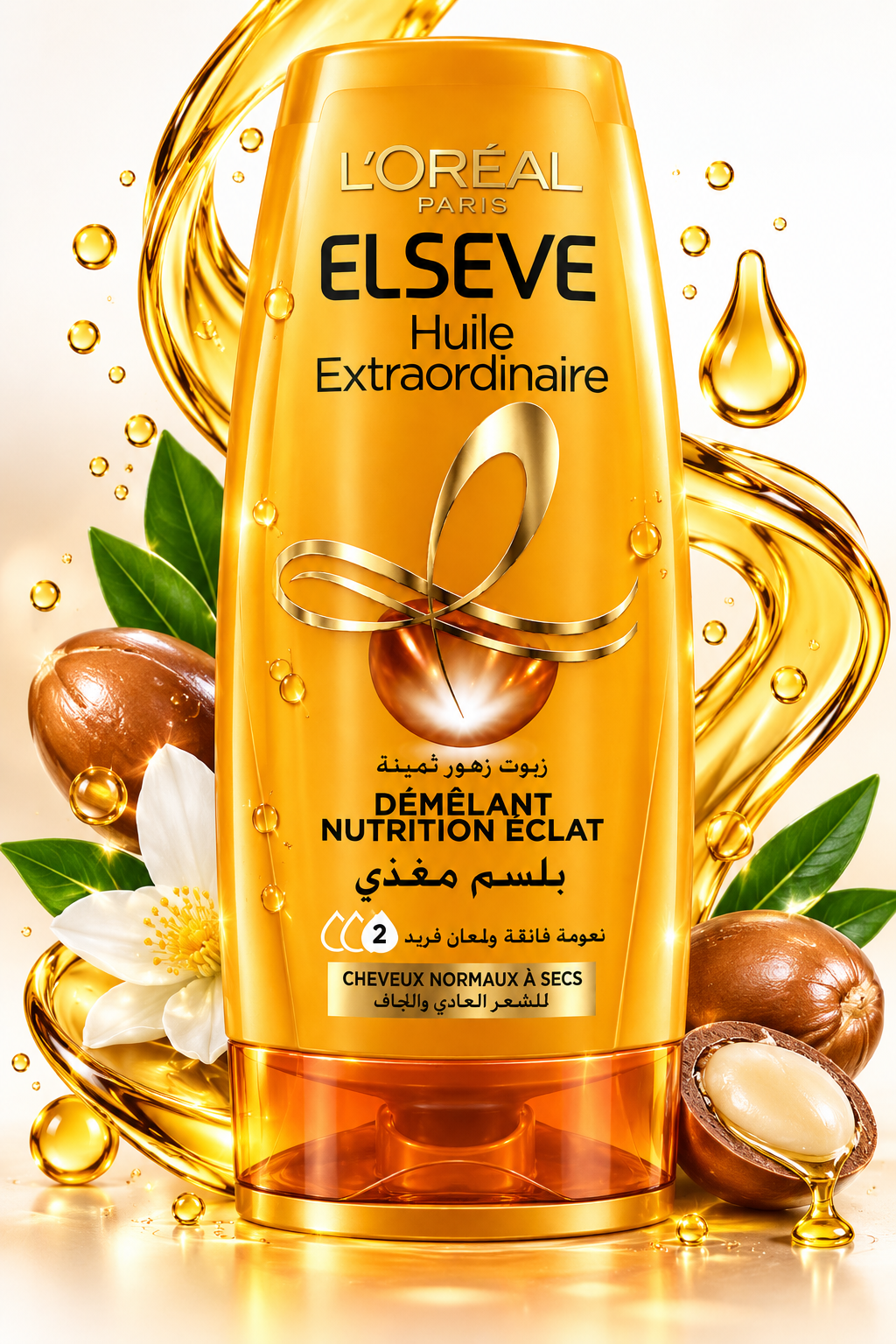 بلسم Elseve Huile Extraordinaire بزيوت الزهور الثمينة – تغذية ولمعان للشعر