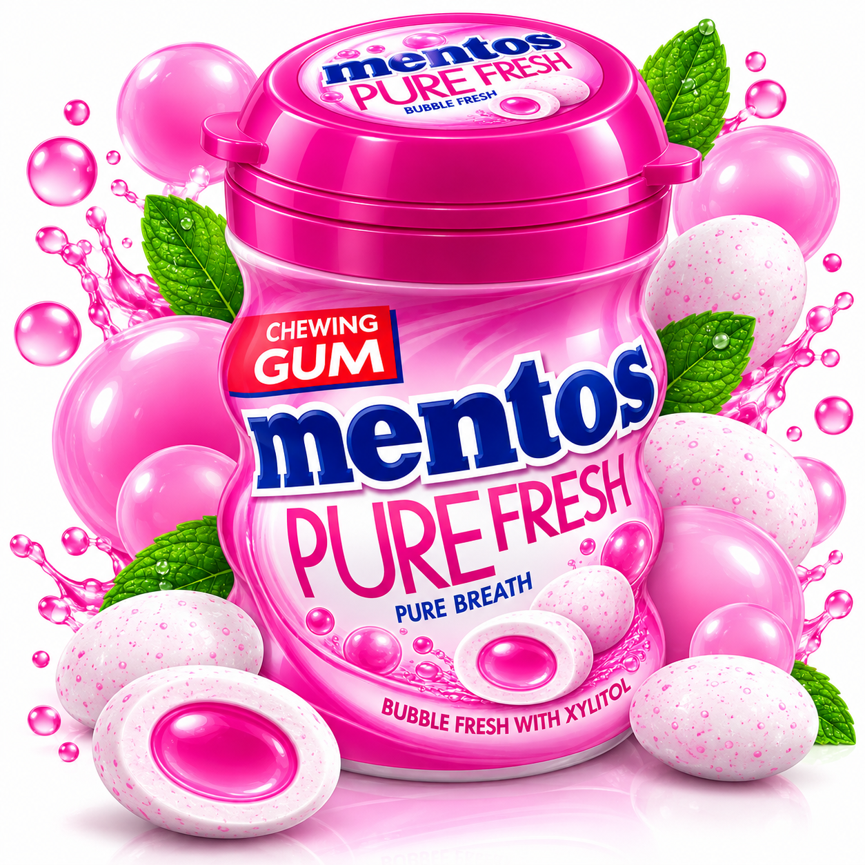 Mentos Pure Fresh Bubble Fresh – علكة بنكهة منعشة