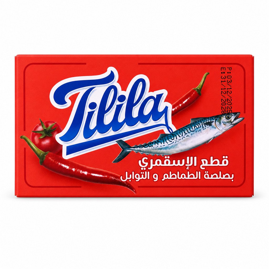 قطع الإسقمري بصلصة الطماطم والتوابل