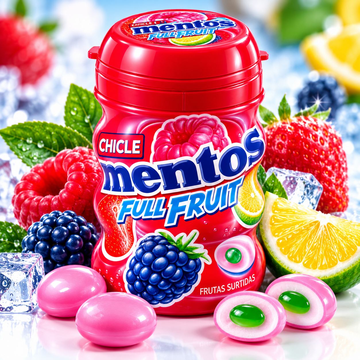 Mentos Full Fruit – علكة بنكهة الفواكه المشكلة