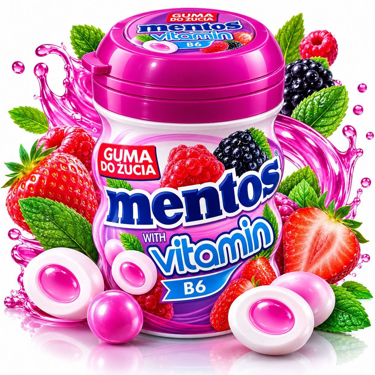 Mentos With Vitamin B6 – علكة بنكهة الفواكه